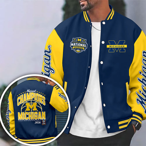 Michigan Wolverines 2026 Men's Basketball National Champions Varsity Jacket – HOATT17243