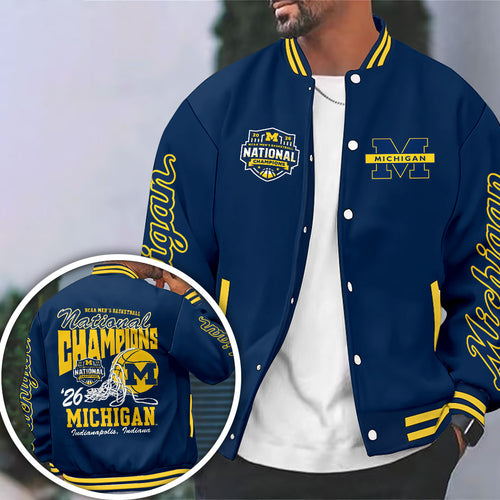 Michigan Wolverines 2026 Men's Basketball National Champions Varsity Jacket – HOATT17281