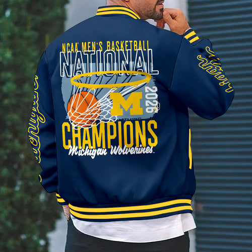 Michigan Wolverines 2026 Men's Basketball National Champions Varsity Jacket – HOATT17365