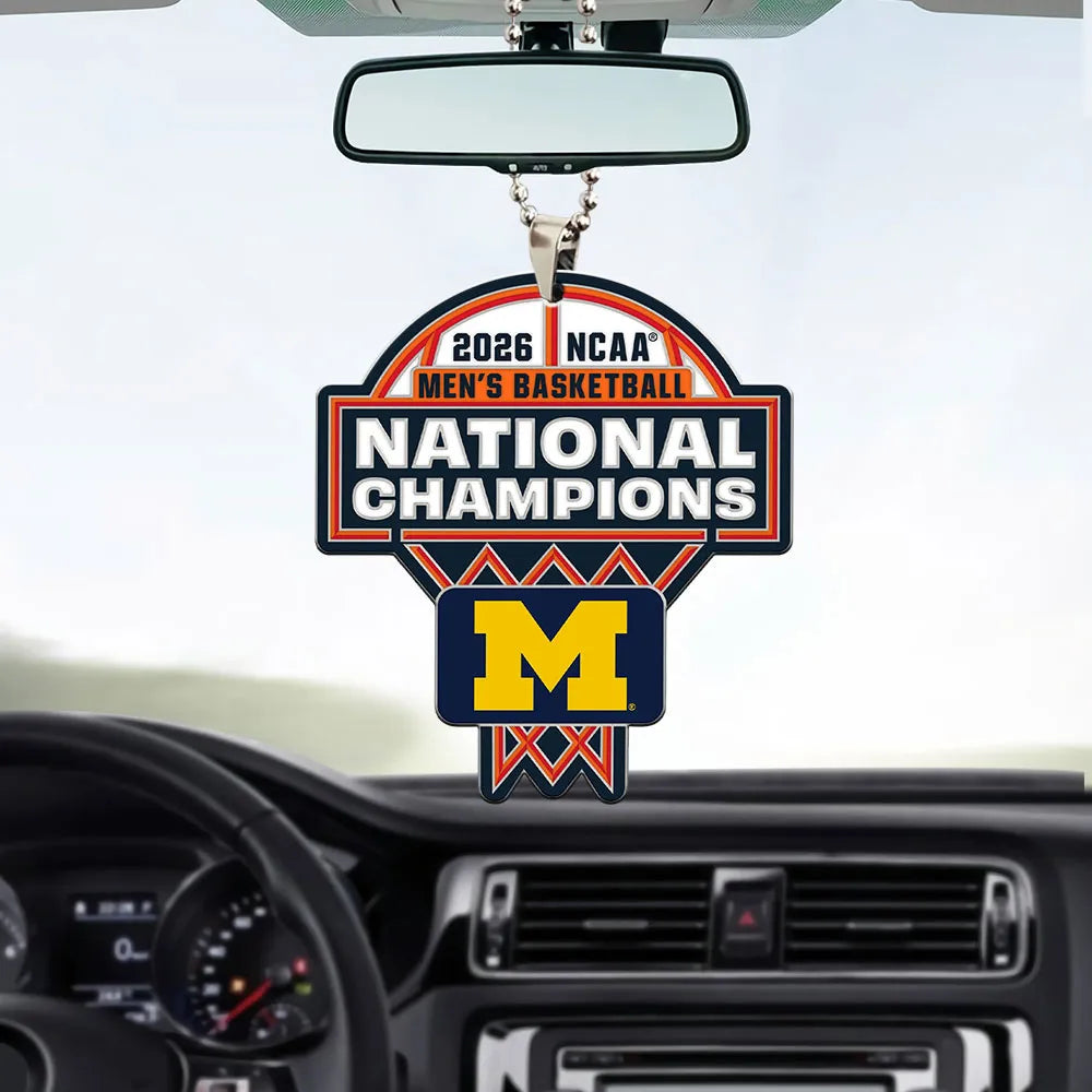 Michigan Wolverines 2026 NCAA Men's Basketball National Champions Custom shape 2-sided Acrylic Car Ornament – TMTHU4956
