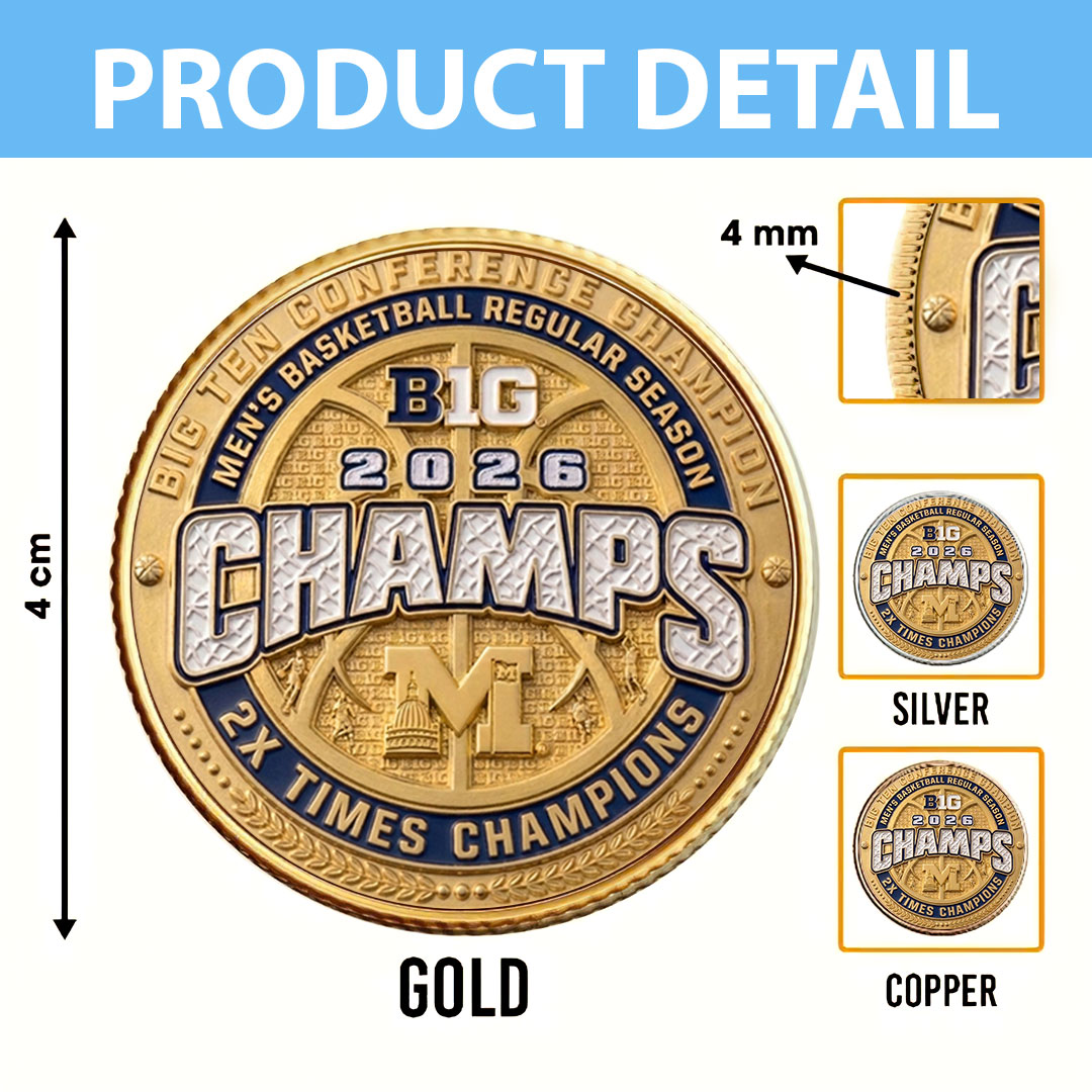 Michigan Wolverines 2026 NCAA Men's Basketball National Champs Commemorative Coin – TMTHU5038