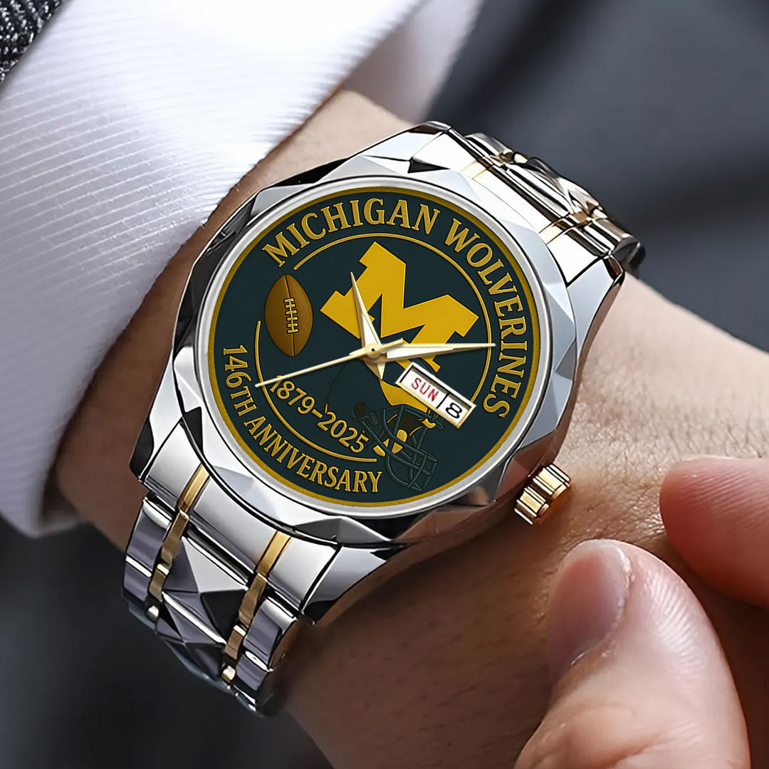 Michigan Wolverines Football Alloy Luxury Quartz Watch – HOATT13479