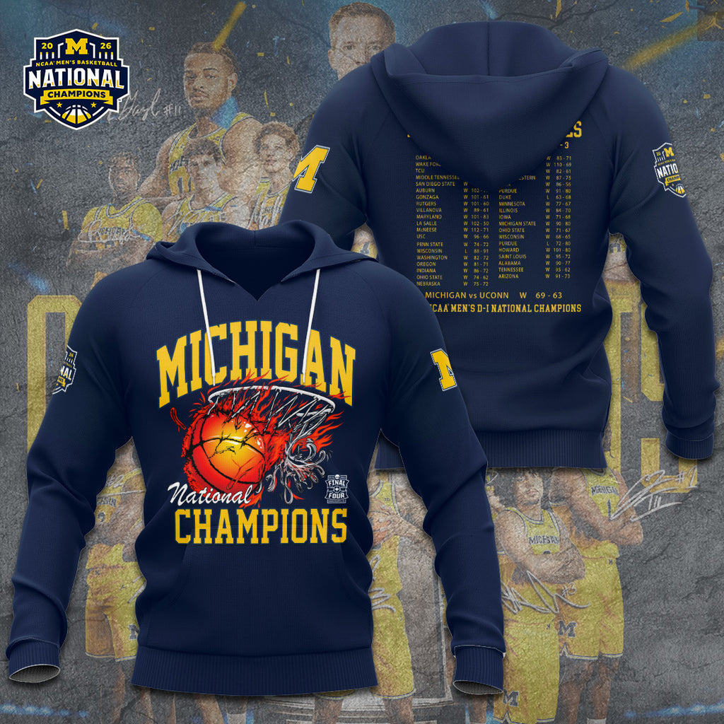 Michigan Wolverines Men's Basketball 3D Apparel – GNE6184