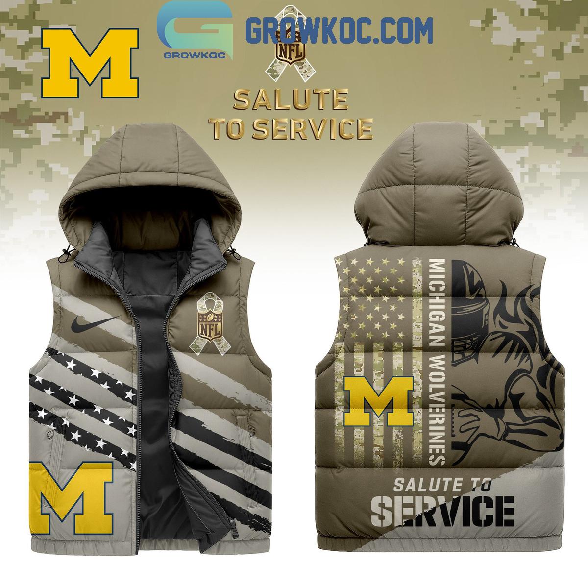 Michigan Wolverines Salute To Service Sleeveless Puffer Jacket