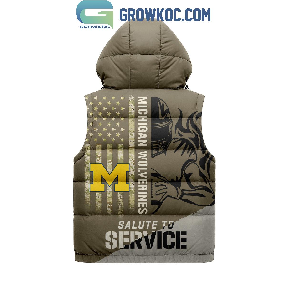 Michigan Wolverines Salute To Service Sleeveless Puffer Jacket