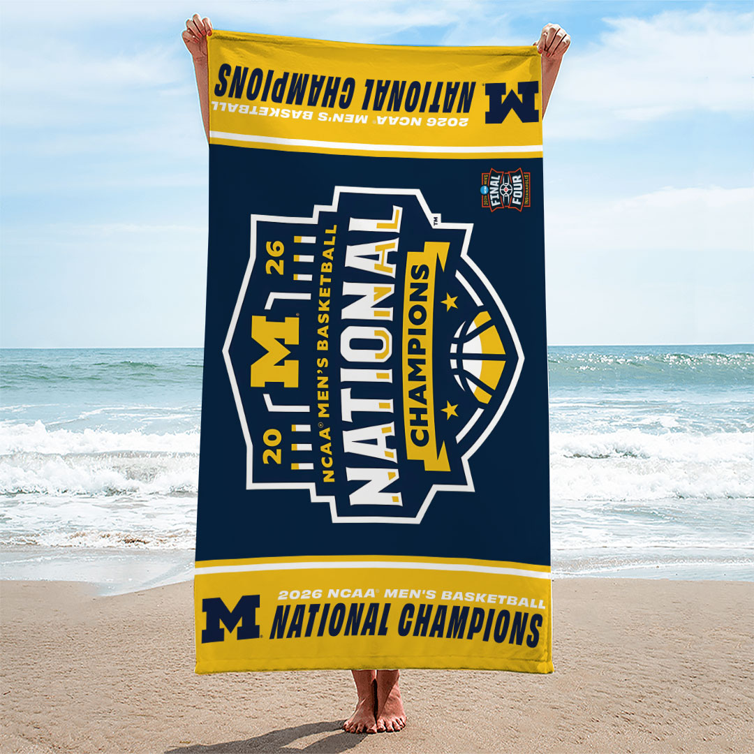 Michigan Wolverines 2026 Men's Basketball National Champions Rectangle Beach Towel – TANTN22342