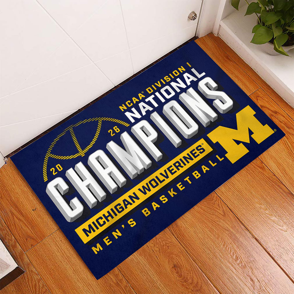 Michigan Wolverines 2026 Men's Basketball National Champions Custom Doormat – TANTN22191
