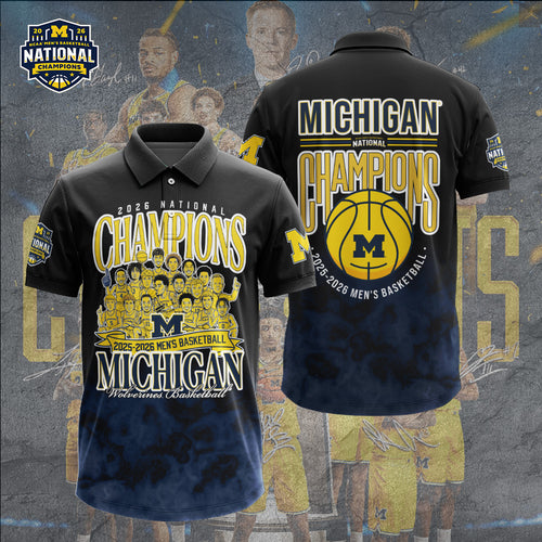 Michigan Wolverines 2026 Men's Basketball National Champions 3D Apparel – GNE5993