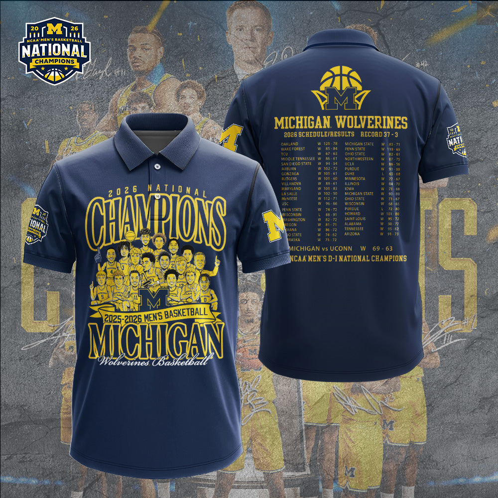 Michigan Wolverines 2026 Men's Basketball National Champions 3D Apparel – GNE5996