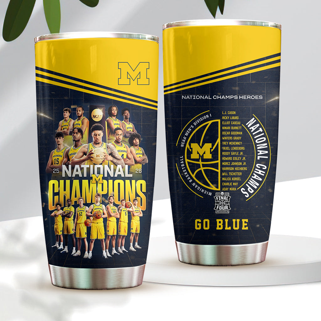 Michigan Wolverines 2026 Men's Basketball National Champions Tumbler Cup – HOATT17324