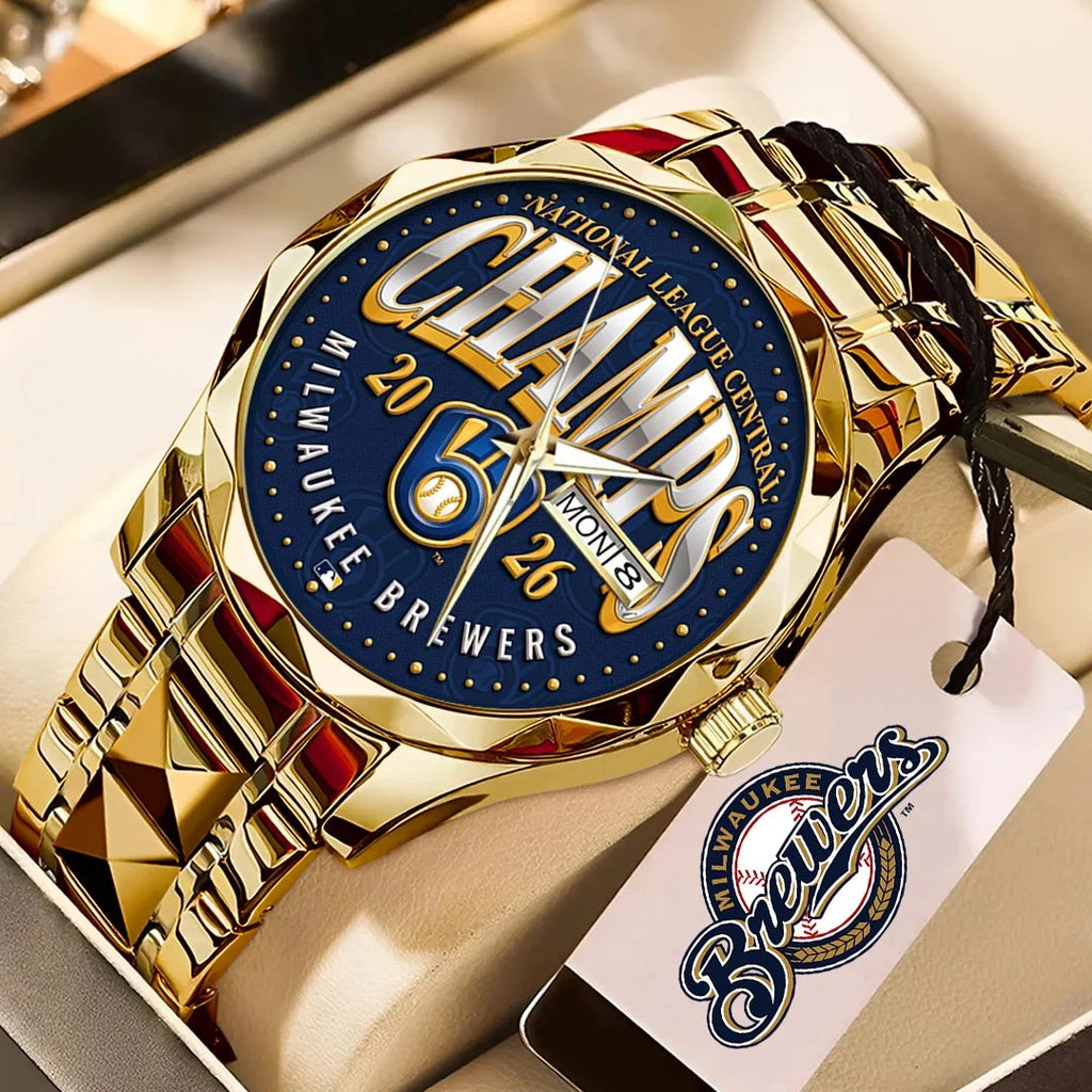 Milwaukee Brewers 2026 National League Champions Alloy Luxury Quartz Watch – TMTHU10116