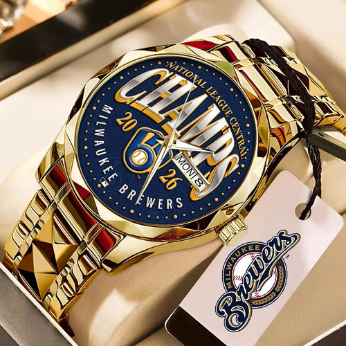 Milwaukee Brewers 2026 National League Champions Alloy Luxury Quartz Watch – TMTHU10116