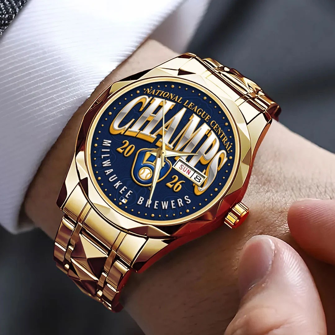 Milwaukee Brewers 2026 National League Champions Alloy Luxury Quartz Watch – TMTHU10116