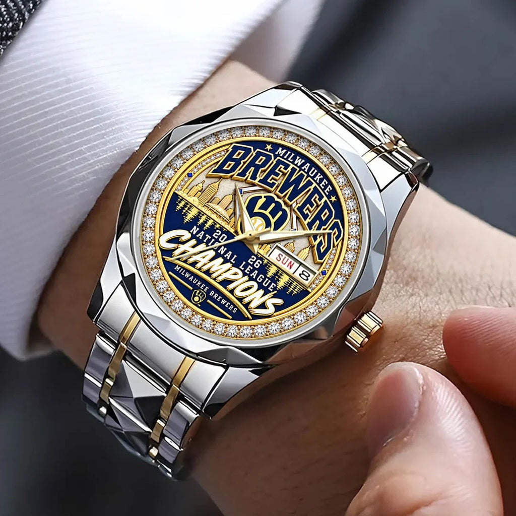 Milwaukee Brewers 2026 National League Champions Alloy Luxury Quartz Watch – HOATT26781