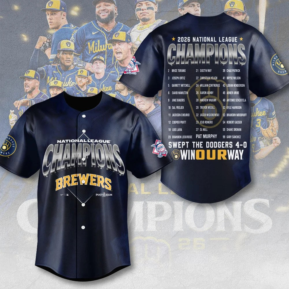 Milwaukee Brewers 2026 National League Champions Baseball Jersey – MAITM15493