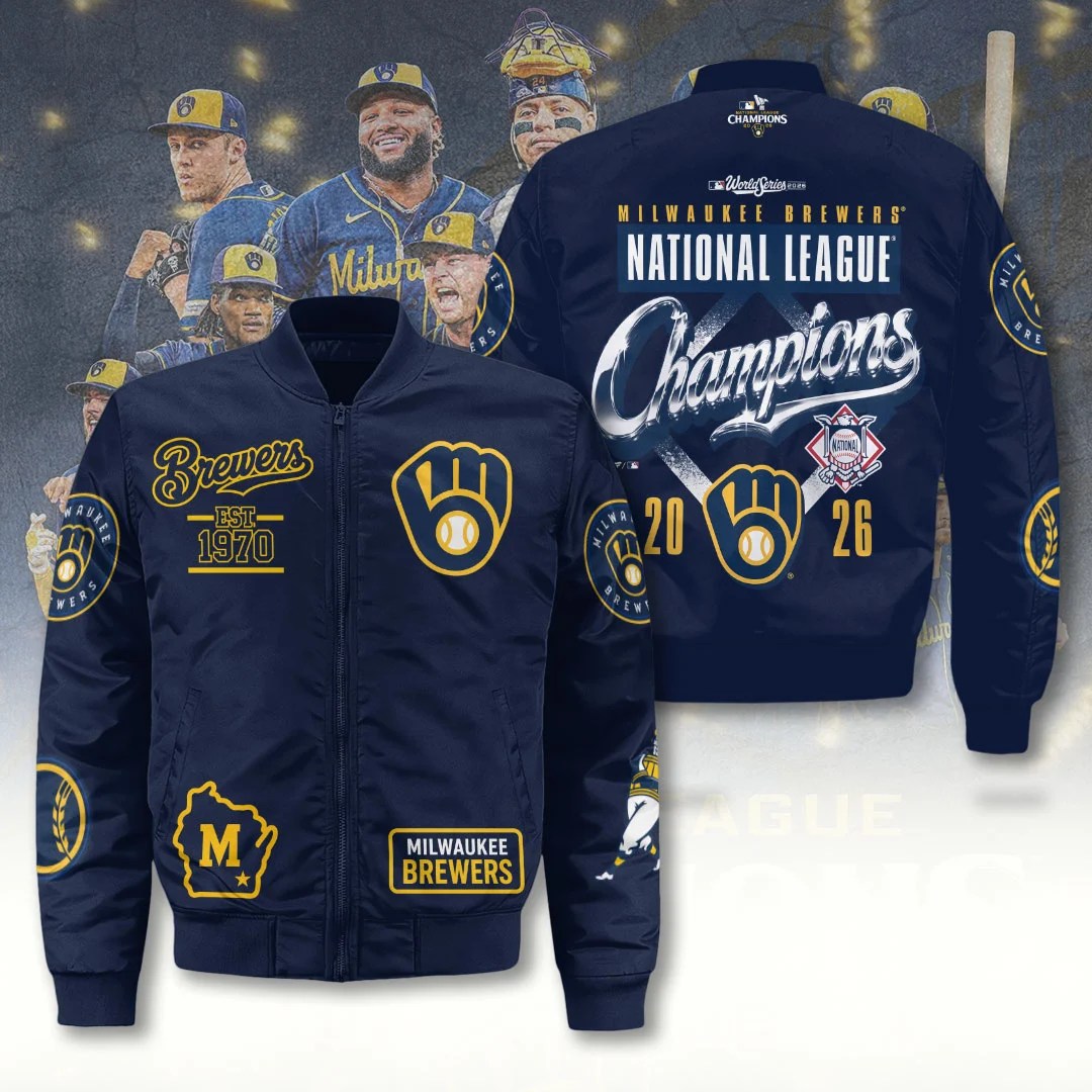 Milwaukee Brewers 2026 National League Champions 3D Bomber Jacket – TANTN26279