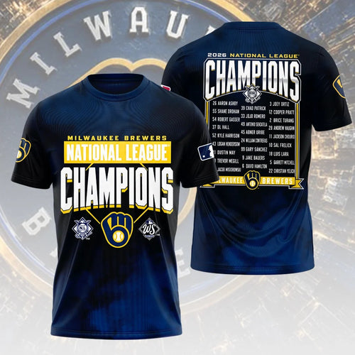 Milwaukee Brewers 2026 National League Champions 3D Apparel – HOATT26786