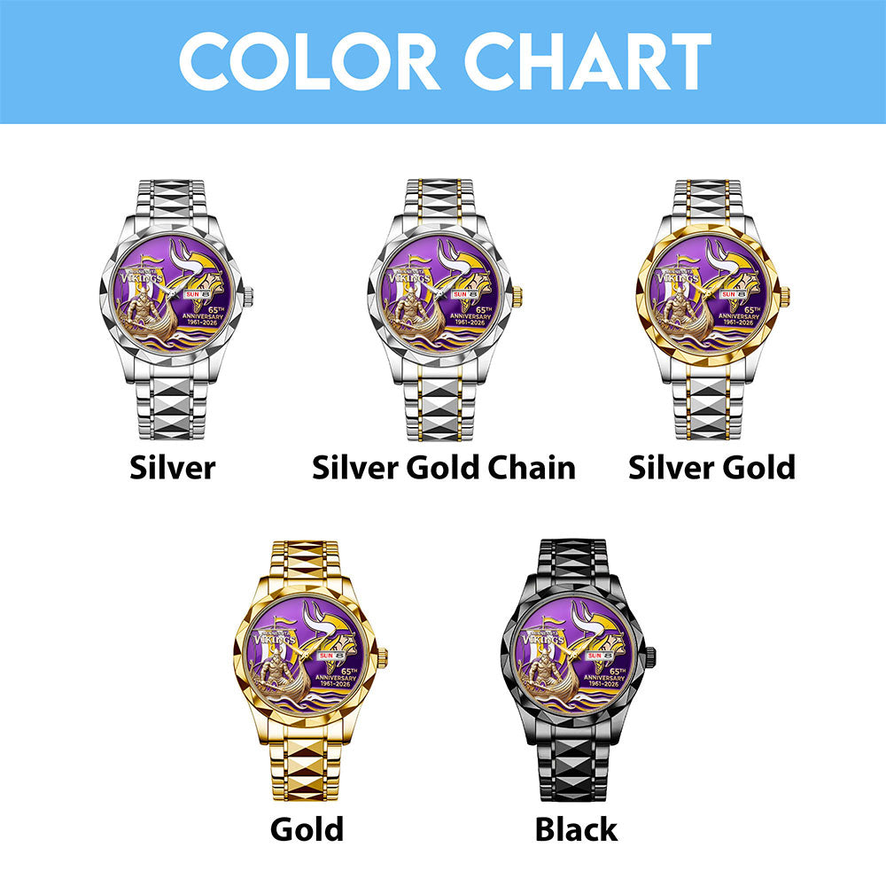 Minnesota Vikings 65th Anniversary Alloy Luxury Quartz Watch – MAITM14581