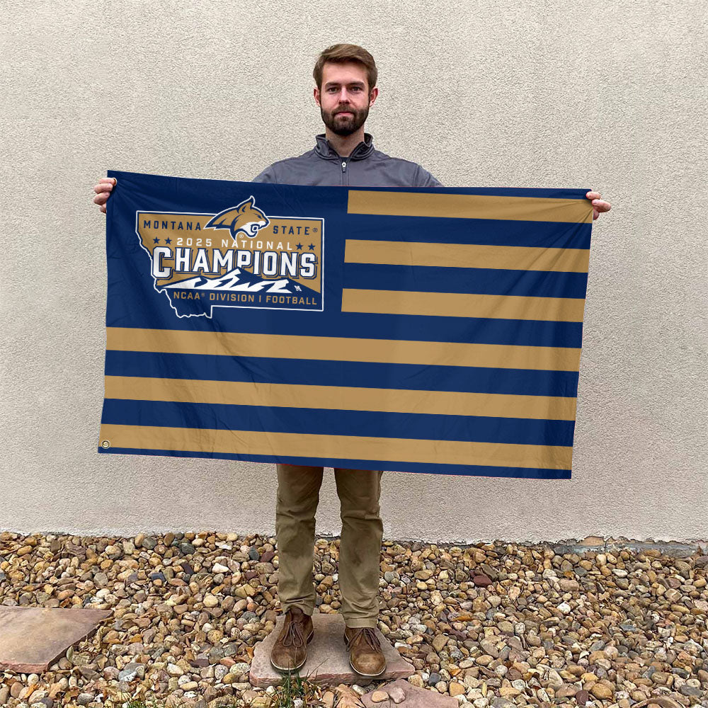 Montana State Bobcats Football 2025 National Champions 3D Double-side House Flag – MAITM14757
