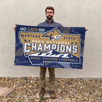 Montana State Bobcats Football 2025 Division I National Champions 3D Double-side House Flag – HOATT15979