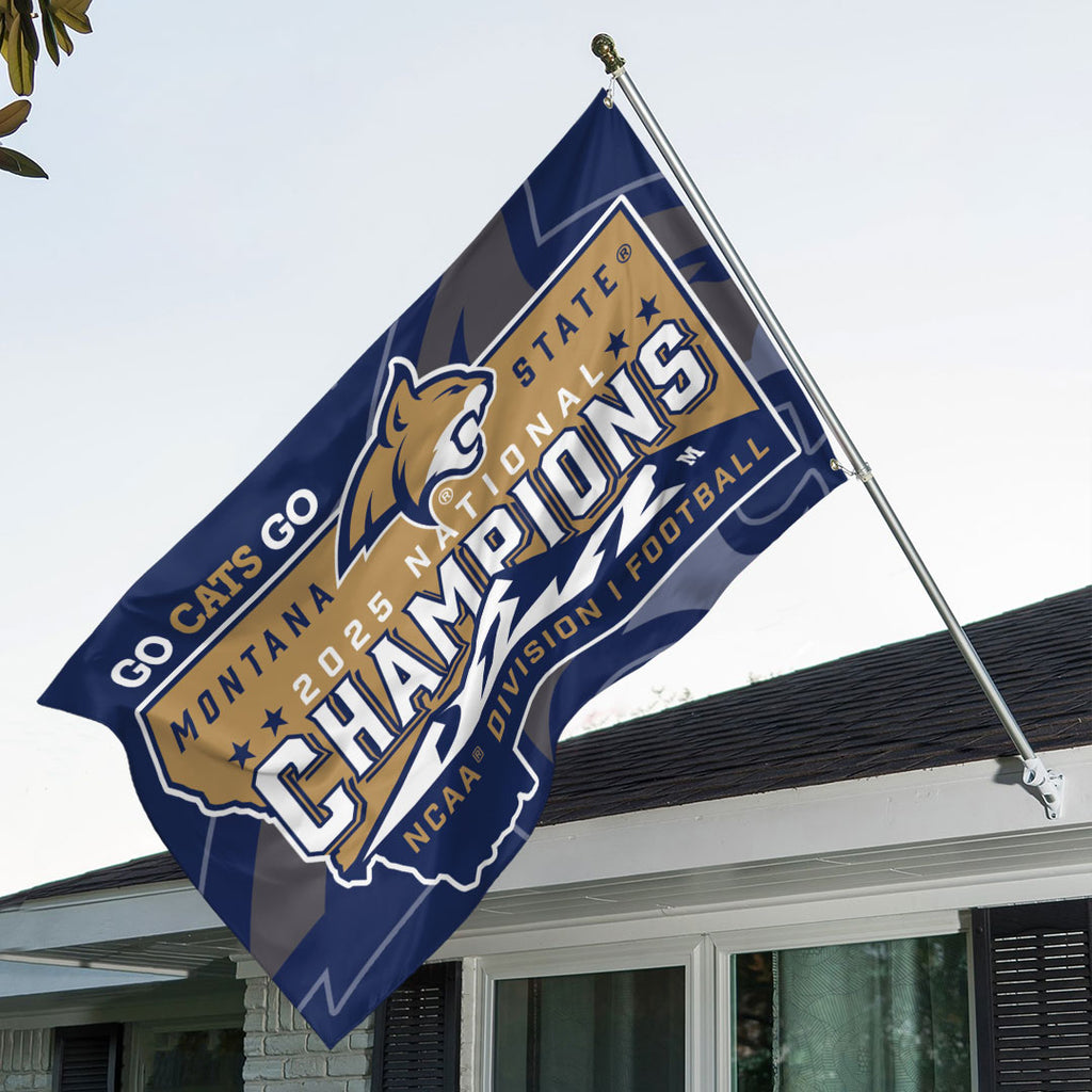 Montana State Bobcats Football 2025 Division I National Champions 3D Double-side House Flag – HOATT15979
