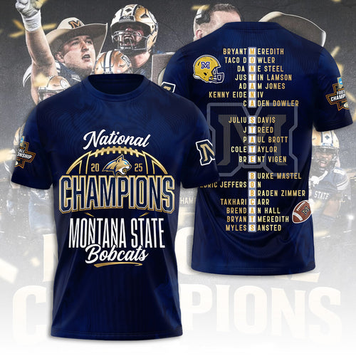 Montana State Bobcats Football 2025 National Champions 3D Apparel – MAITM14916