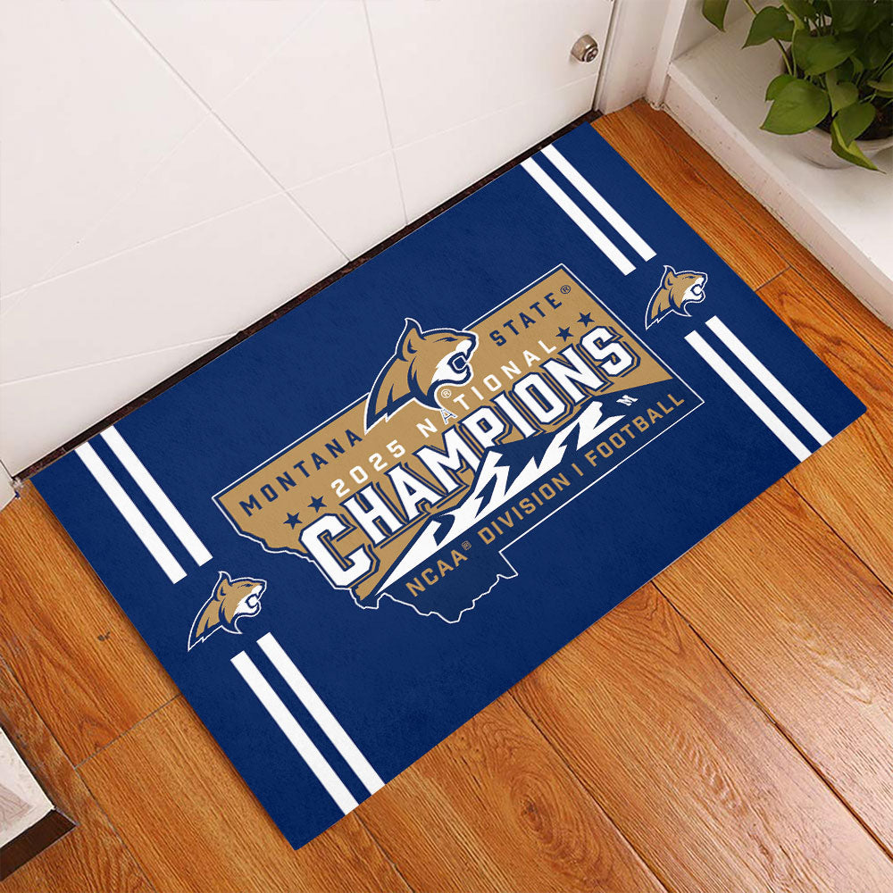 Montana State Bobcats Football 2025 National Champions Custom Doormat – MAITM14723