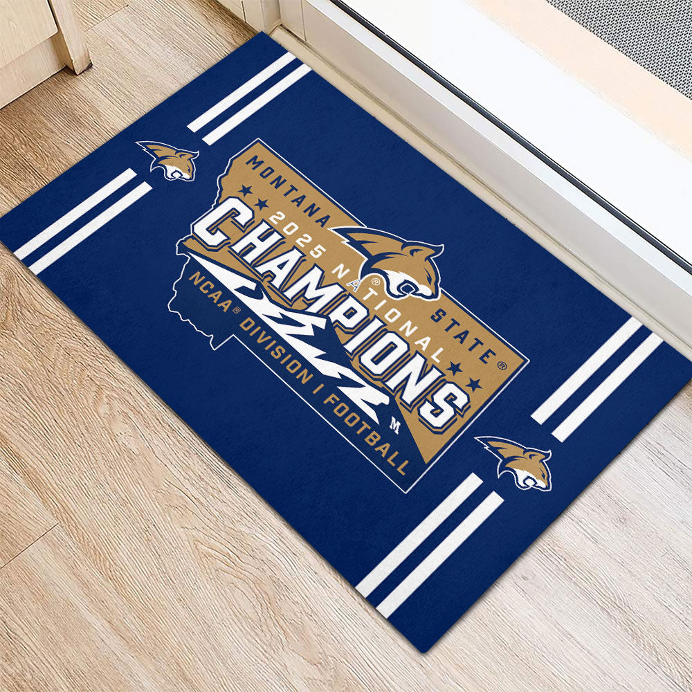 Montana State Bobcats Football 2025 National Champions Custom Doormat – MAITM14723
