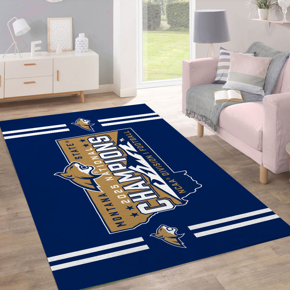 Montana State Bobcats Football 2025 National Champions Rectangular Rug – MAITM14913