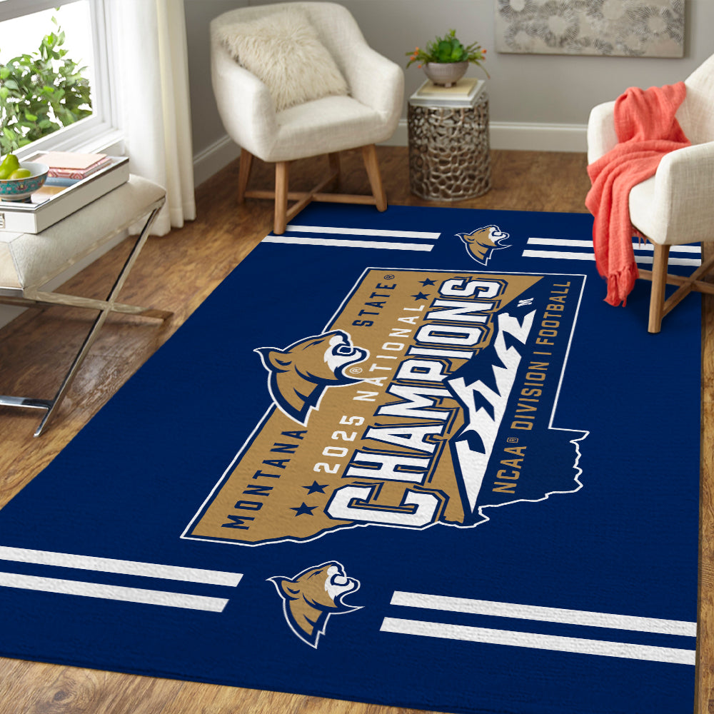 Montana State Bobcats Football 2025 National Champions Rectangular Rug – MAITM14913