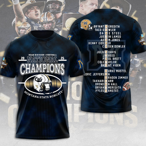 Montana State Bobcats Football 2025 National Champions 3D Apparel – MAITM14373