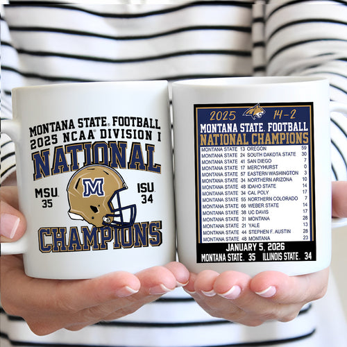 Montana State Bobcats Football 2025 National Champions Ceramic Mug – MAITM14484
