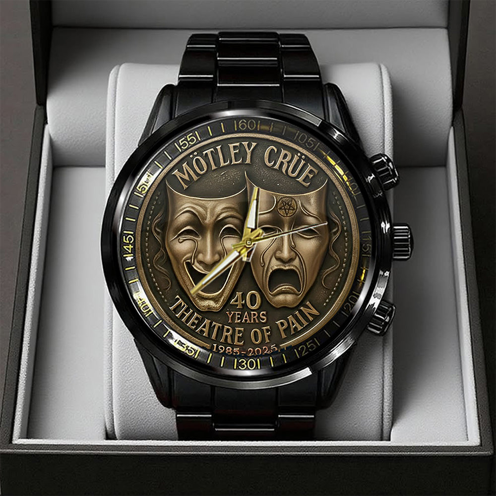Mötley Crüe Theatre of Pain 40th Anniversary Black Stainless Steel Watch – TANTN18770