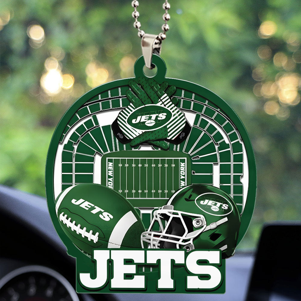New York Jets Custom shape 2-sided Acrylic Car Ornament – TMTHU741