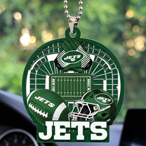 New York Jets Custom shape 2-sided Acrylic Car Ornament – TMTHU741
