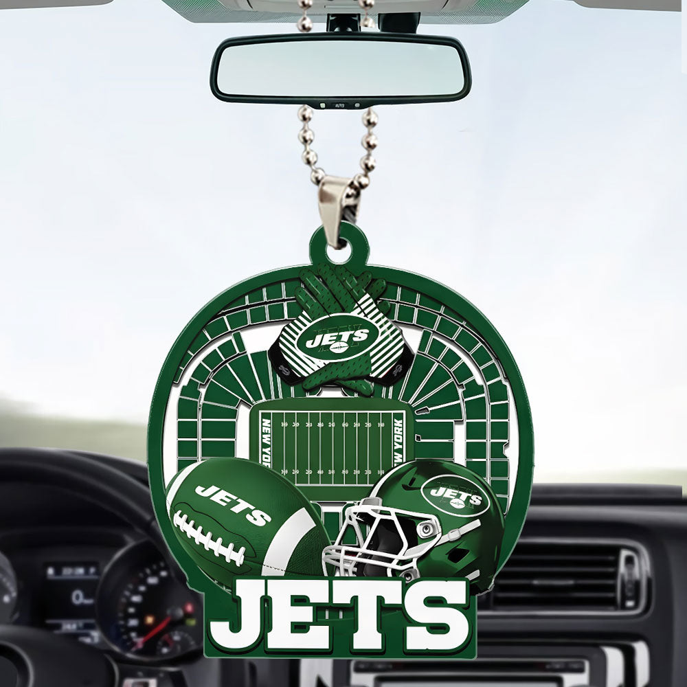 New York Jets Custom shape 2-sided Acrylic Car Ornament – TMTHU741