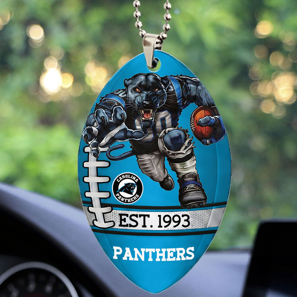 Carolina Panthers Custom shape 2-sided Acrylic Car Ornament – TMTHU862