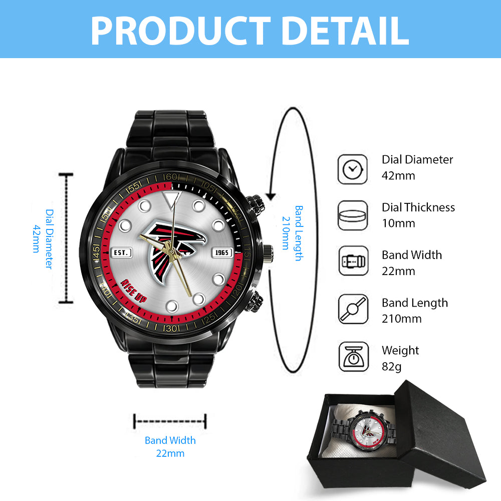 Atlanta Falcons Black Stainless Steel Watch – HOATT12933