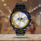 Baltimore Ravens Black Stainless Steel Watch – HOATT12934