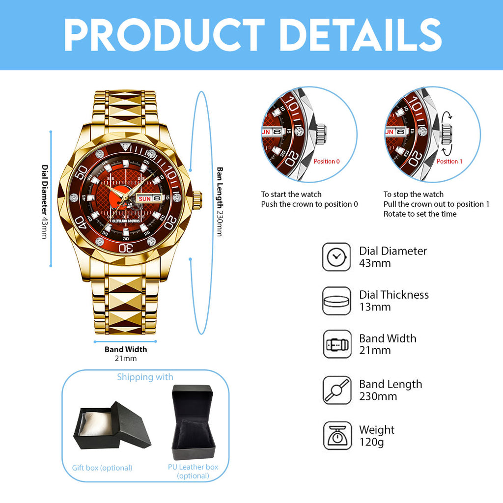 Cleveland Browns Alloy Luxury Quartz Watch – TMTHU915