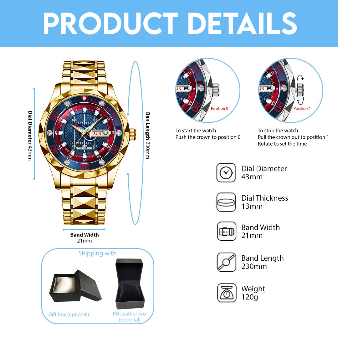 Tennessee Titans Alloy Luxury Quartz Watch – TMTHU920