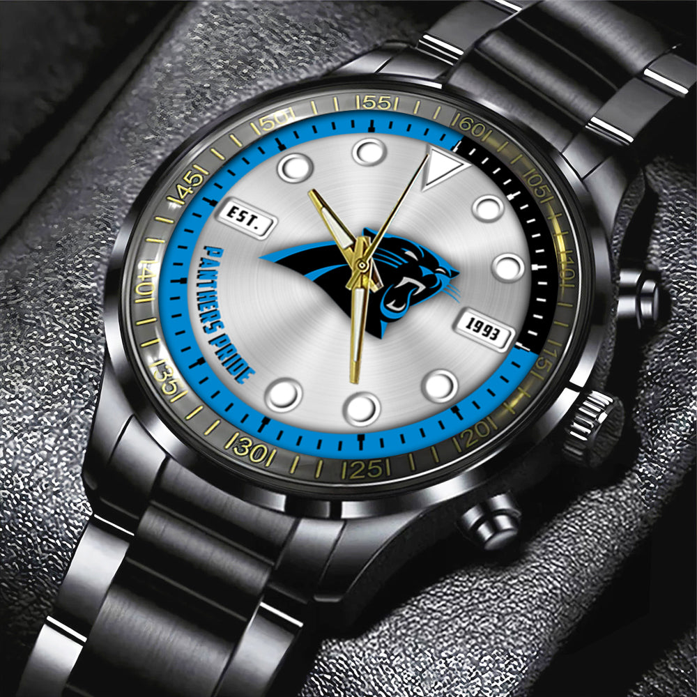 Carolina Panthers Black Stainless Steel Watch – HOATT12936