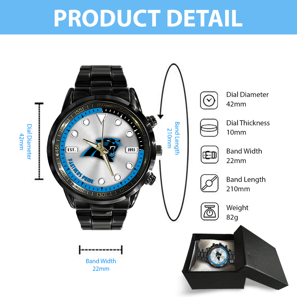 Carolina Panthers Black Stainless Steel Watch – HOATT12936