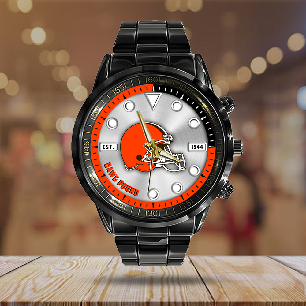 Cleveland Browns Black Stainless Steel Watch – HOATT12939