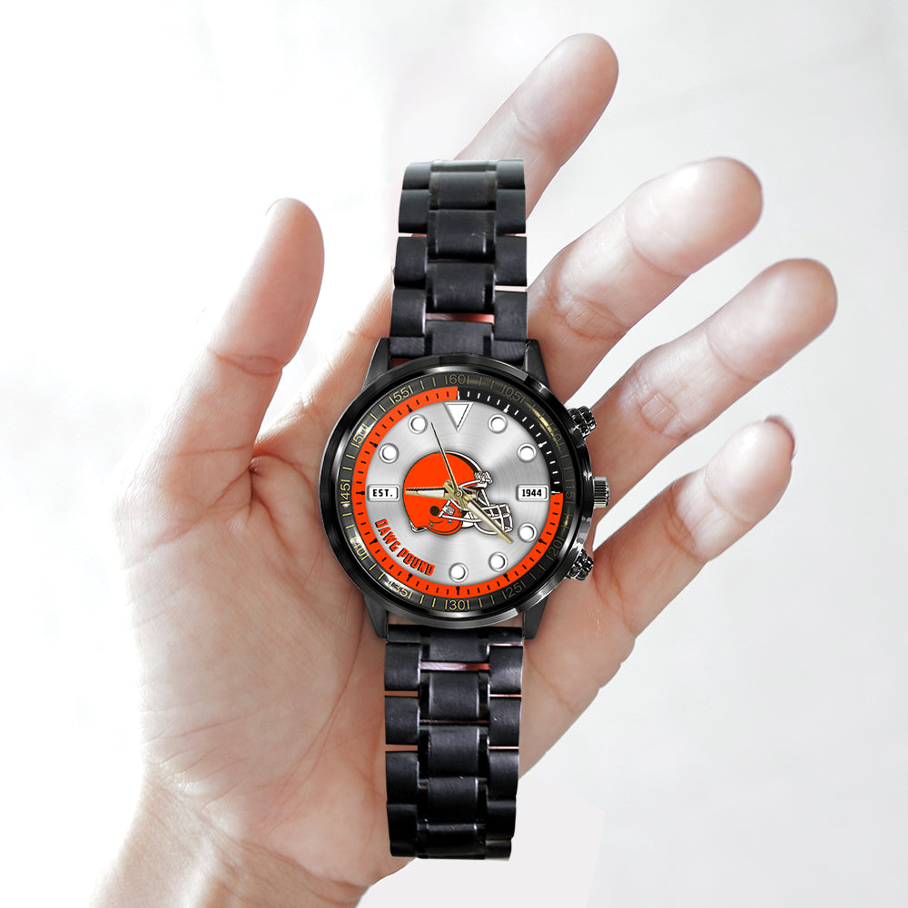 Cleveland Browns Black Stainless Steel Watch – HOATT12939