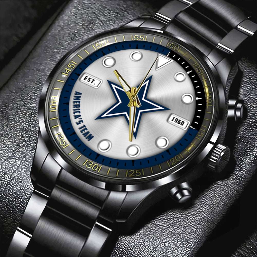 Dallas Cowboys Black Stainless Steel Watch – HOATT12940