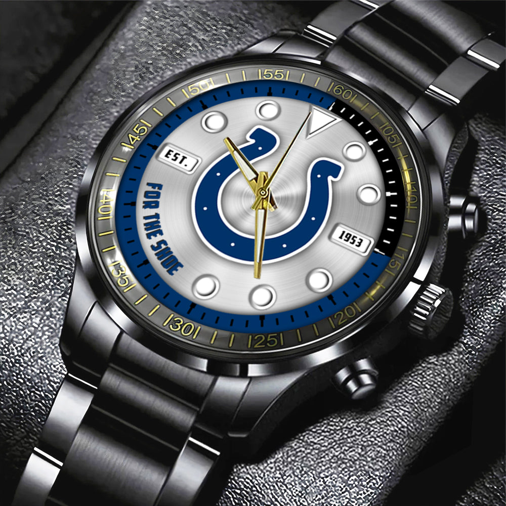 Indianapolis Colts Black Stainless Steel Watch – HOATT12945