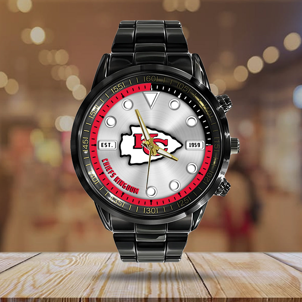 Kansas City Chiefs Black Stainless Steel Watch – HOATT12947