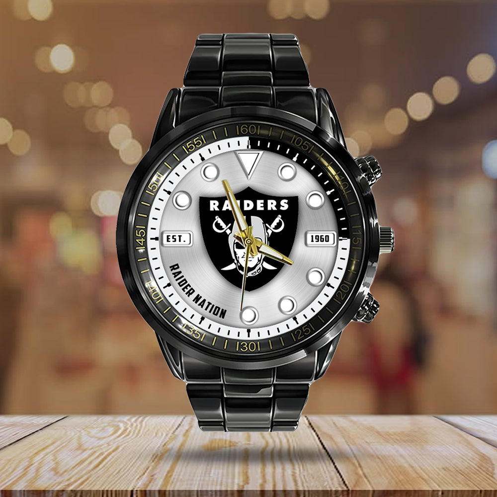 Las Vegas Raiders Black Stainless Steel Watch – HOATT12948
