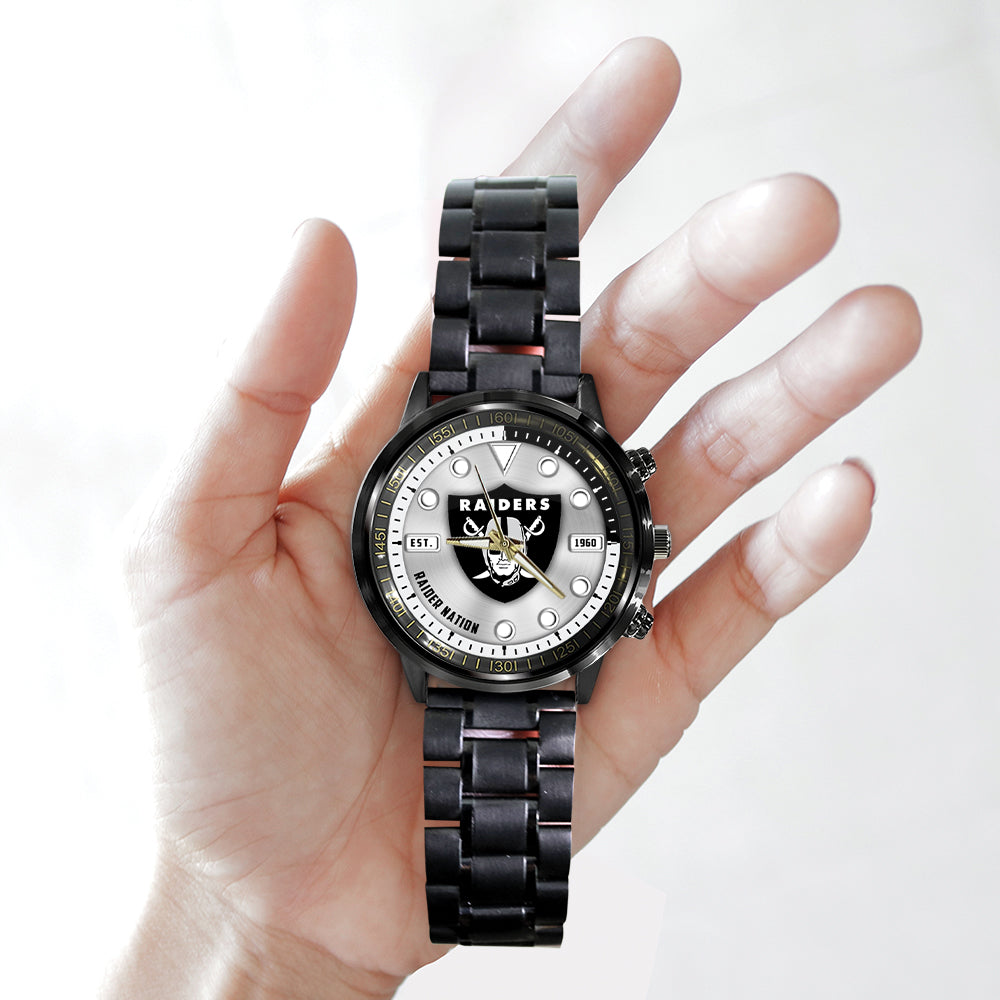 Las Vegas Raiders Black Stainless Steel Watch – HOATT12948